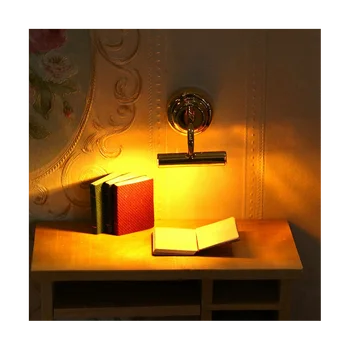 1:12 Babaház Miniatűr Vintage Fali Lámpa, LED Lámpa, Világítás Otthon Bútor Modell Babaház Tartozékok