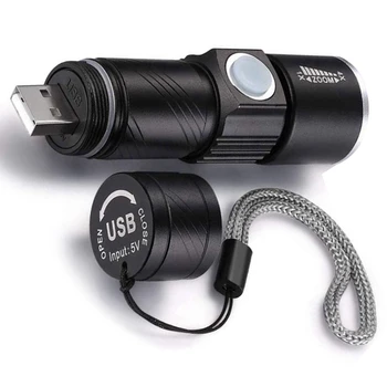 2X 395Nm UV Lámpa Zseblámpa Blacklight USB Újratölthető LED-es Zseblámpa Vízálló Pet Vizsgálat Vizelet Fáklya Lámpa
