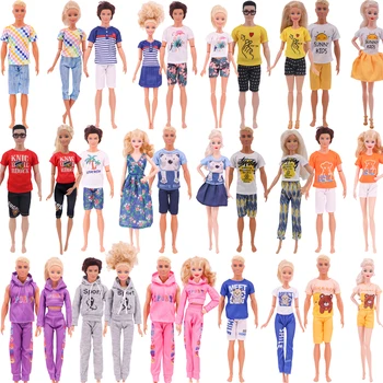 4 Db/Készlet=2 Póló+2 Nadrág Barbie Baba Ruhák, Ruha Kiegészítők, Divat Napi Viselet Játékok Gils Születésnapi Ajándék