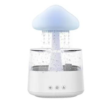 450ml Eső Felhő Párásító Nyugi Aromaterápiás Esőcsepp Eső Felhő USB Színes Gomba Fény illóolaj Párologtató