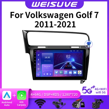 4G Android 12.0 autórádió VW Volkswagen Golf 7 2011 - 2021 Multimédia Lejátszó Carplay GPS Navigáció Audio 2dinWIFI DVD