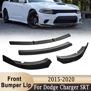 A Dodge Charger SRT a 2015-2020 közötti Első Lökhárító Alsó Ajak Spoiler Szén-Fekete V2 Stílus Lökhárító Ajak Diffúzor Fedezze Protector