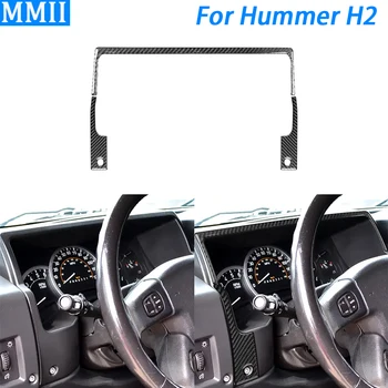 A Hummer H2 2003-2007 Szénszálas Műszerfal, Kilométeróra Panel Körül Öltöny Dekorációs Fedél Autó Belső Kiegészítők Matrica