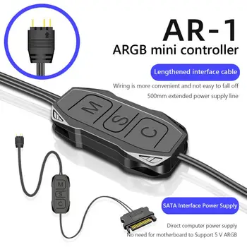 ARGB Vezérlő Hosszabbító Kábel 5V 3-pin SATA Hatalom Mini RGB Vezérlő Alváz Rajongók/LED Szalag/világító Panelek