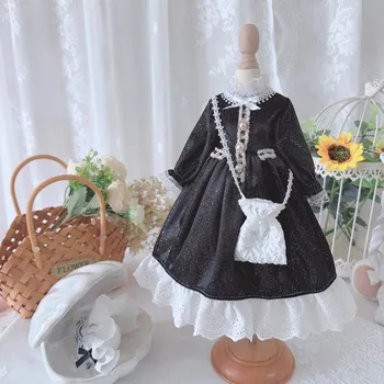BJD Baba ruhák Alkalmas 1/3 1/4 1/6 méretű fekete gyöngy, hosszú ujjú egyszerű stílusú ruha baba kiegészítők