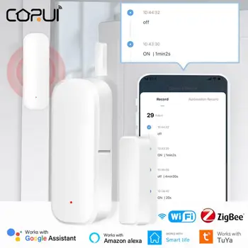 CORUI WIFI ZigBee Tuya Okos Ajtó & Ablak Érzékelő Intelligens Élet Mágneses Ajtó Érzékelő Ajtó nyitás/zárás Érzékelő Alexa, a Google Haza