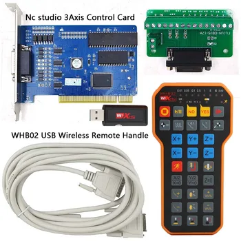 Gravírozás CNC Forgácsoló Gép Vezérlő Készlet 5.4.49 Ncstudio Vezérlő Kártya + XHC WHB02 USB-Vezeték nélküli Távirányító Kezelni