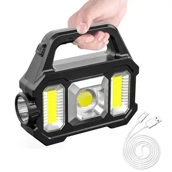 Hordozható LED Lámpa USB Akkumulátor, Vízálló Kézi Lámpás Szuper Fényes COB Napenergia vészvilágítás az Outdoor Kemping