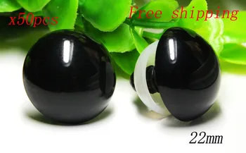Ingyenes Szállítás 50pcs X 22mm Fekete Szemek Biztonsági Műanyag mosó Maci
