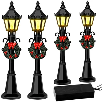 Karácsonyi Mini Utcai Lámpa Modellek,4 Db Mini Lámpa Lámpa,-Táj Tündér Kerti Kiegészítők