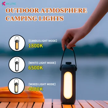 Kemping Lámpás Fokozatmentes Fényerő LED Kültéri Összecsukható Hangulat Fény, USB-Töltés, Túrázás, Horgászat vészvilágítás