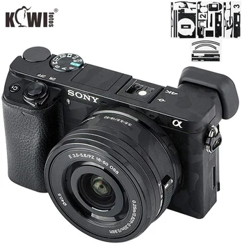 Kiwi Anti-Semmiből Fényképezőgép Bőr Borító Védő Fólia Sony Alpha A6500 + SELP1650 16-50mm Objektív - 3M Matrica/Árnyék Fekete