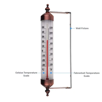 Kültéri Falra Hőmérő -30 50°C Otthon Kert Tenyésztési Hőmérő Mérési Eszköz Üvegházhatású Napozóterasz