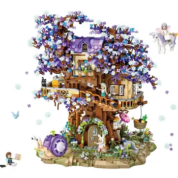 LOZ 1065 Mini Blokkok Közgyűlés DIY Tégla Játékok Elf Tree House Épület-Blokk, Játékok Karácsonyi Ajándékok