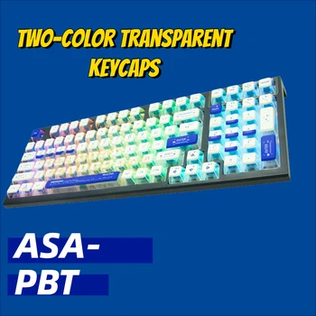 MiFuny ASA Két-szín Átlátszó PBT Keycaps Kék Minimalista Áttetsző Billentyűzet Caps 96keys Keycaps Mechanikus Billentyűzet