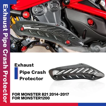 Motoros Kiegészítők, Szénszálas Kipufogó Csövet A Kipufogó Hővédő Pajzs Takarja Őr Ducati Monster 821 Monster1200 2014-2017