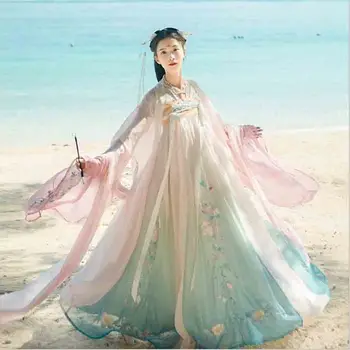 Nagy Méretű 7XL Hanfu Ruha Nők Ősi Kínai Fokozatosság Kék Ruha a Halloween Hercegnő Cosplay ruha Lady Plus Size 6XL