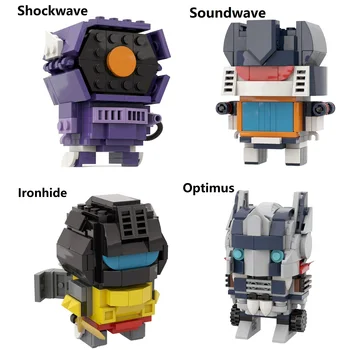Nagy Méretű Moc Meghatározott Optimus Prime Dongó Shockwave Jazz, Acélfej Transformers BRICKHEADZ építőkövei Mini Figura Játékok
