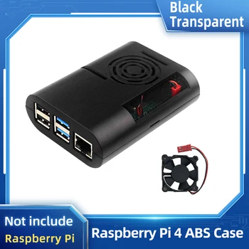 Raspberry Pi 4 ABS Esetben Fekete, Átlátszó Shell támogatást hűtőventilátor a Raspberry Pi 4 Modell B