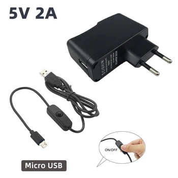 Raspberry Pi Nulla 5V 2A Tápegység Adapter Kapcsoló USB Kábel RPI Nulla W/Zero 2 W/ Banán Pi M2 Nulla
