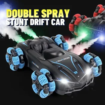 RC Távirányító Dupla Spray Drift Mutatvány Autók LED 4WD Hegymászás Off-Road Jármű 2,4 GHZ-es Elektromos Szimuláció Autó Gyermek Játékok
