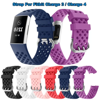 Szíj, A Fitbit Charge3 Charge4 Díj 3 4 Watchband Szilikon Smartwatch Puha Karkötő Karkötő Accessorie