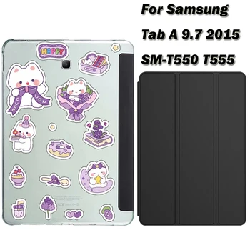 Tablet tok Samsung Galaxy Tab 9,7 2015 T550 T555 SM-T550 SM-T555 tok PU Bőr Tabletta Alapvetően A Lap Egy 9,7 hüvelykes