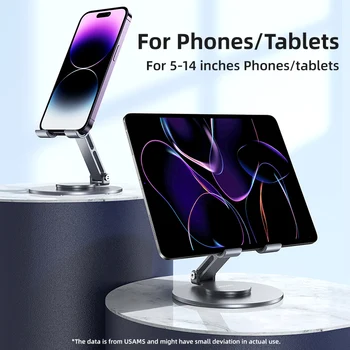 USAMS Univerzális Telefon tulajdonosa 360° - Os Forgó Összecsukható Asztal Mobiltelefon tartó Állvány iPhone iPad Xiaomi Huawei Samsung Tabletta