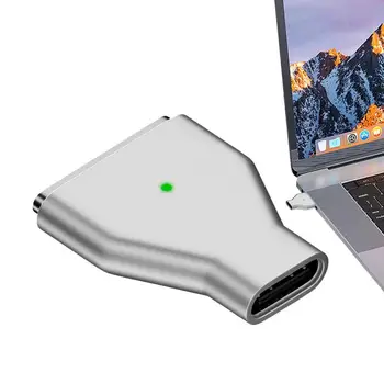 USB-C Mágneses Adapter C Típusú Adapter-Gyors Töltés, az Ezüst-Cink Ötvözet Shell LED Jelzőfény Tabletta Laptopok