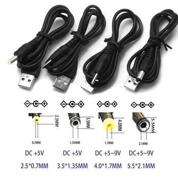 USB-DC táp Kábel Jack DC USB 2.0*0,6 mm 2.5*0,7 mm 3.5*1,35 mm 4.0*1.7 mm 5.5*2.1 mm-es 5V DC Hordó Jack USB hálózati Kábel Csatlakozó
