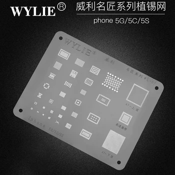 Wylie WL-07 BGA Reballing Stencil iphone 5 5S 5C A7 Baseband CPU RAM Nand USB Töltő WiFi Hatalom PMIC IC Chip 1610A1 1610A3