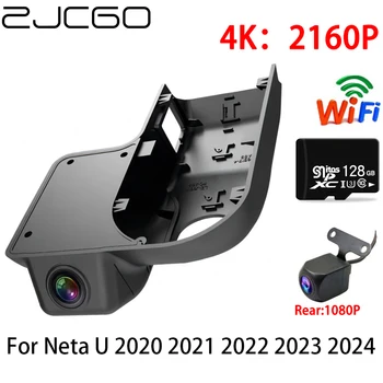 ZJCGO 4K Autó DVR Kamera Wifi Első Hátsó Kamera 2 Lencse Monitor Parkolás a Neta U 2020 2021 2022 2023 2024